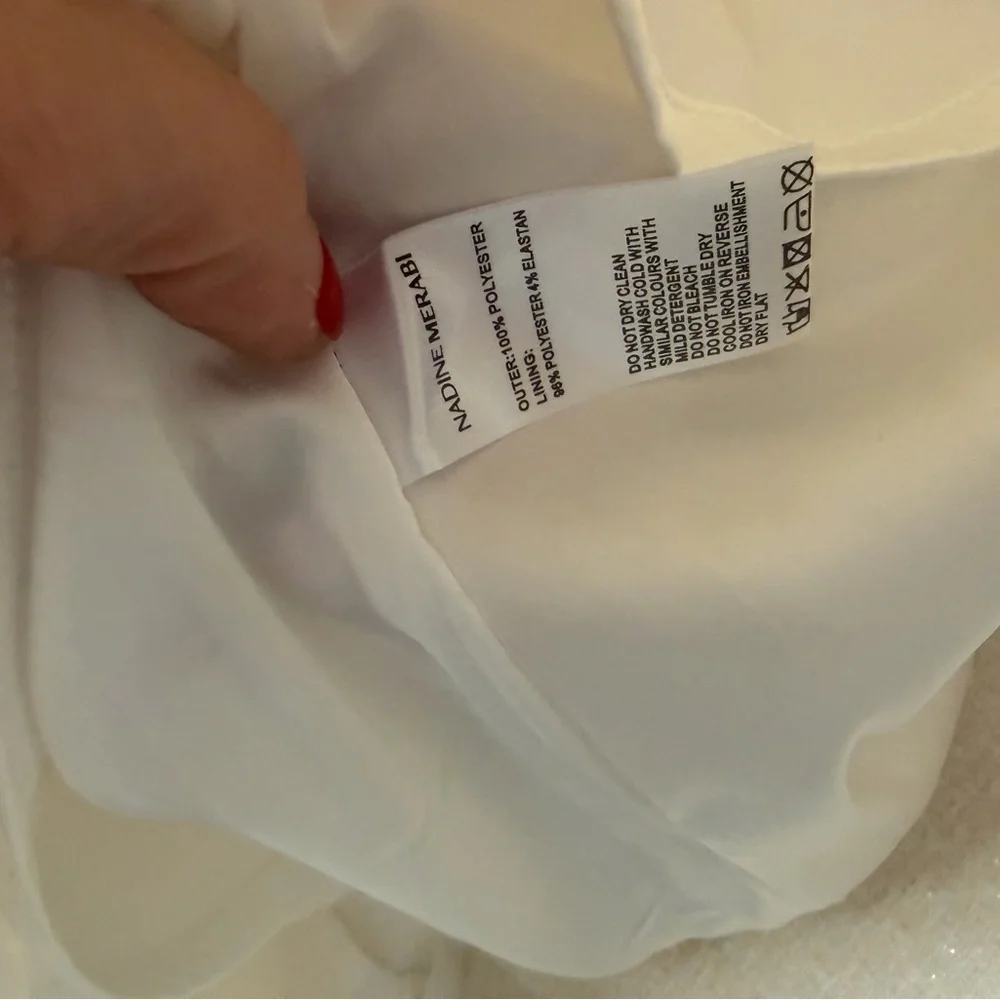 NADINE MERABI Elegant Cream Mini Dress - Picture 8 of 12